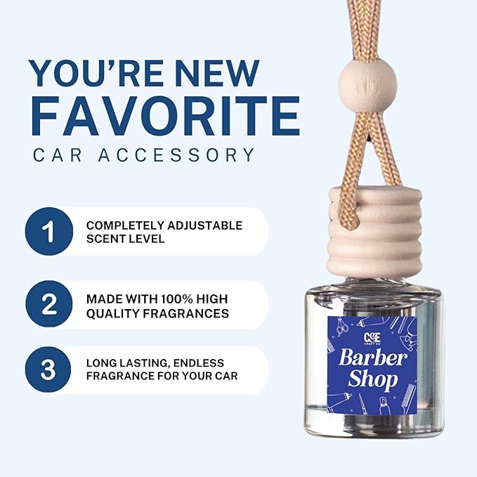 CE Craft Hanging Car Air Freshener – Fragrance Oil Diffuser with Essential Oils – Long-Lasting Aromatherapy Scents for Automobiles – 4 Pack, Clean