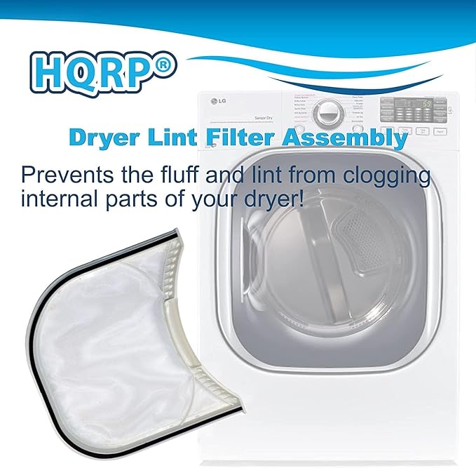 HQRP Dryer Lint Screen Filter Assembly compatible with LG DLE2050W DLG2051W DLE2101W DLG2102W DLE2240W DLE2250 DLG2251 DLE2301R DLG2302R DLE2301W DLG2302W Dryers