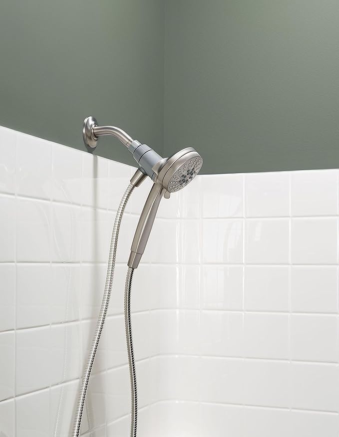 Moen Engage Magnetix Shower Head with Handheld Sprayer, 6 Handheld Shower Head Spray Functions, Spot Resist Brushed Nickel Finish, 26100EPSRN