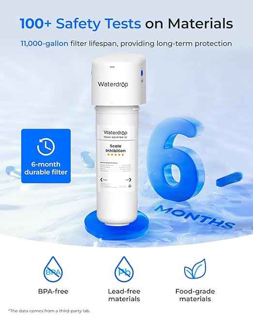 Waterdrop 10UE-SC Under Sink Water Filter for Instant Hot and Cold Water Dispenser System, Anti-Scaling, Reduces PFAS, PFOA/PFOS, Lead, Chlorine, Bad Taste & Odor, 11000 Gallons - AquaVibe