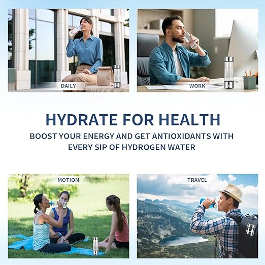 Hydrogen Water Bottles,Hydrogen Water Bottle Generator,4000PPB in 3Min, SPE PEM Tech, Portable 16OZ, Rechargeable Hydrogen Water Bottle for Travel, Home, Office – Gift for Family & Friends