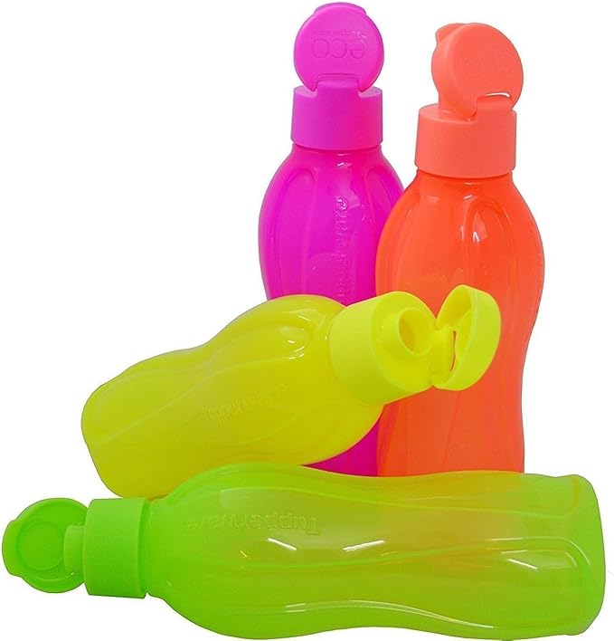 Tupperware Eco Sports Water Bottle Flip Top 500ml 4pcs