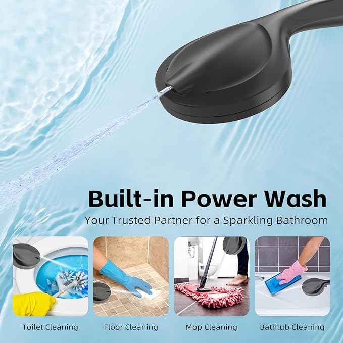High Pressure Filtered Shower Head with Handheld, 9 Spray Modes 4.7" Shower Head, 59" long hose, 10 Layers Filter for Hard Water, Remove Chlorine, Adjustable Bracket, Matte Black