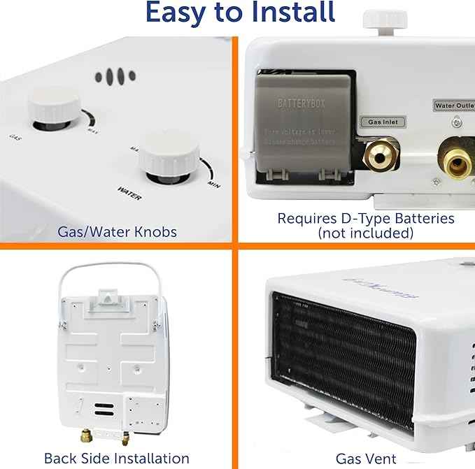 Flame King YSNAZ132 Portable Tankless Water Heater Propane Gas 5L 1.32GPM at 34,000 BTU, Outdoor Instant Hot Water Shower for RV, Camping, Farm, Cabins