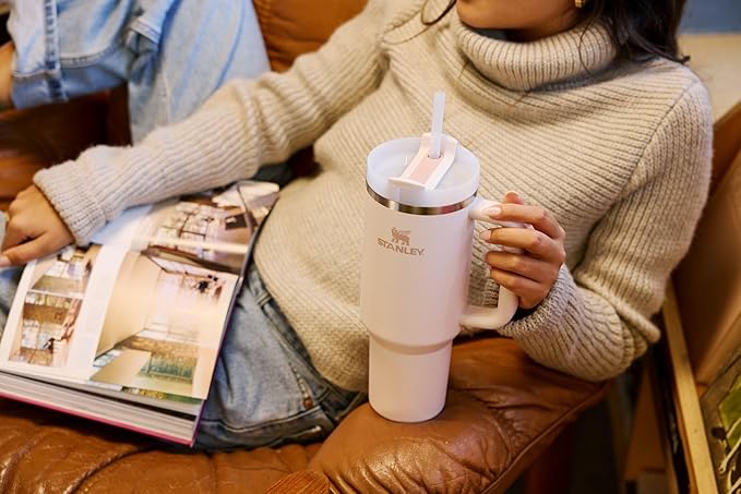 STANLEY Quencher H2.0 Tumbler with Handle and Straw 20 oz | Flowstate 3-Position Lid | Cup Holder Compatible for Travel | Insulated Stainless Steel Cup | BPA-Free | Soft Orchid