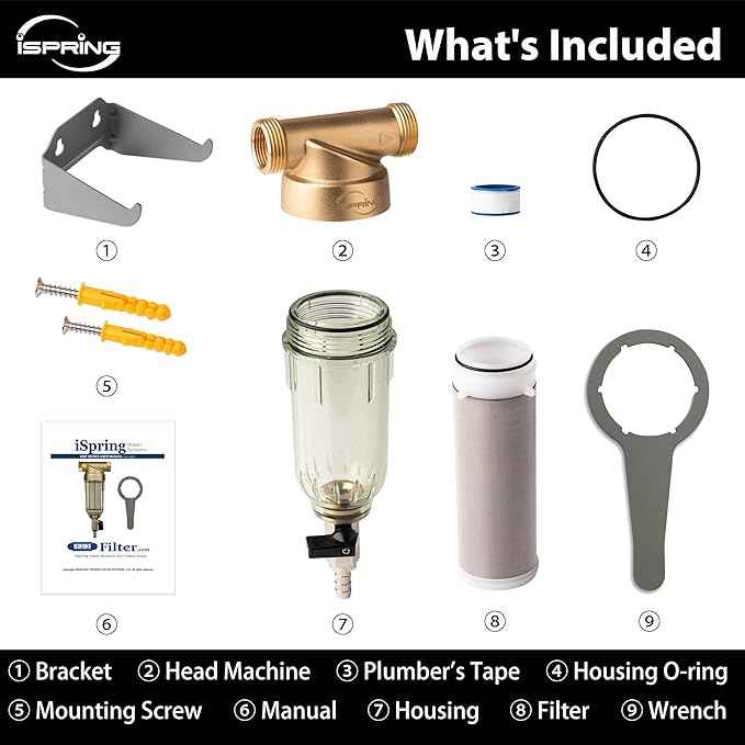 iSpring RCC7AK, NSF Certified 75 GPD, Alkaline 6-Stage Reverse Osmosis System & WSP-50 Reusable Whole House Spin Down Sediment Water Filter, 50 Micron Flushable Prefilter