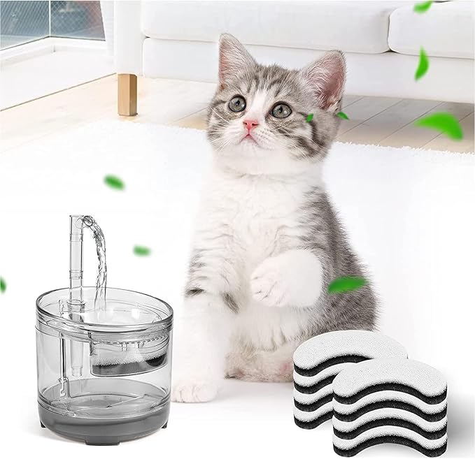 Cat Water Fountain Filters, 8 Pack Pet Fountain Replacement Filters Fit for Clear Cat Fountain Dispenser - AquaVibe