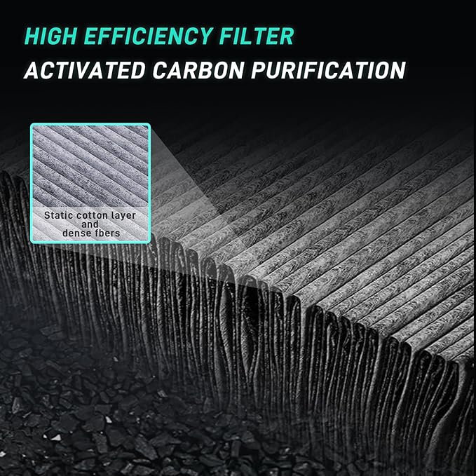 Cabin Air Filter with Activated Carbon, Fits 2019-2024 QX50, 2022-2024 QX55, 2022-2024 QX60, 2019-2024 ALTIMA, Rogue 2022-2024 L3-1.5L, Sentra 2020-2022, Replacement for CF12552