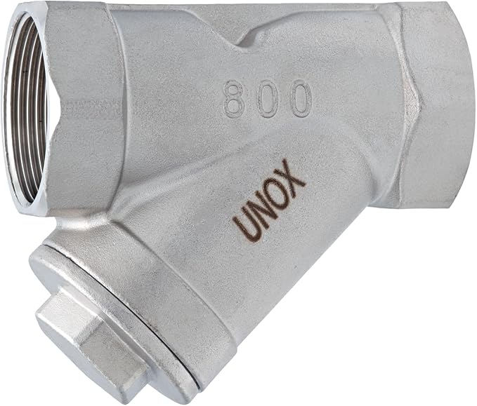 UNOX 1 inch Y-Type Stainless Steel Industrial Strainer - AISI 304 - Water Oil Filter for Plumbing Tools & HVAC Systems, Heavy-Duty Pipeline Protection, PN6/PN10 Rated
