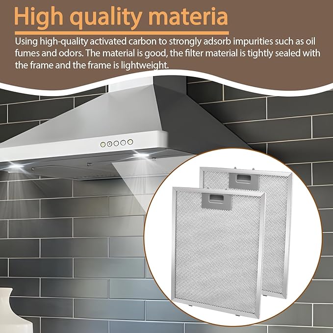 2Pcs Universal 12-5/9" x 10-1/5" Range Hood Charcoal Filter - AquaVibe
