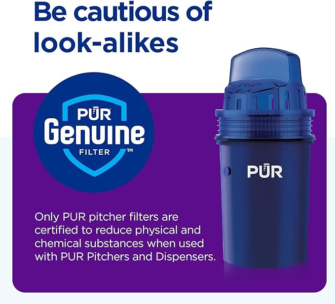 PUR Water Pitcher & Dispenser Replacement Filter 2-Pack, Genuine PUR Water Filters for Pitchers, 2-in-1 Powerful Filtration and Faster Filtration, 4-Month Value, Blue (PPF900Z2)