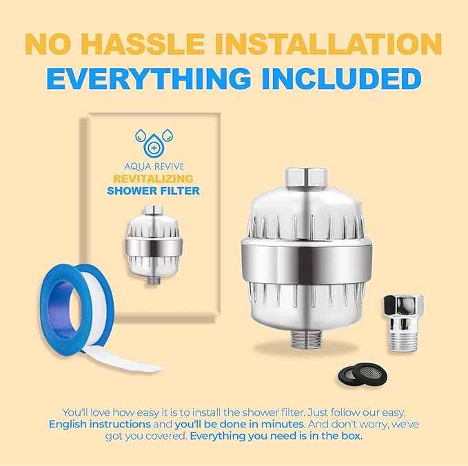 High Output Revitalizing Shower Filter - Reduces Dry Itchy Skin, Dandruff, Eczema, and Dramatically Improves The Condition of Your Skin, Hair and Nails - Chrome (SF100).