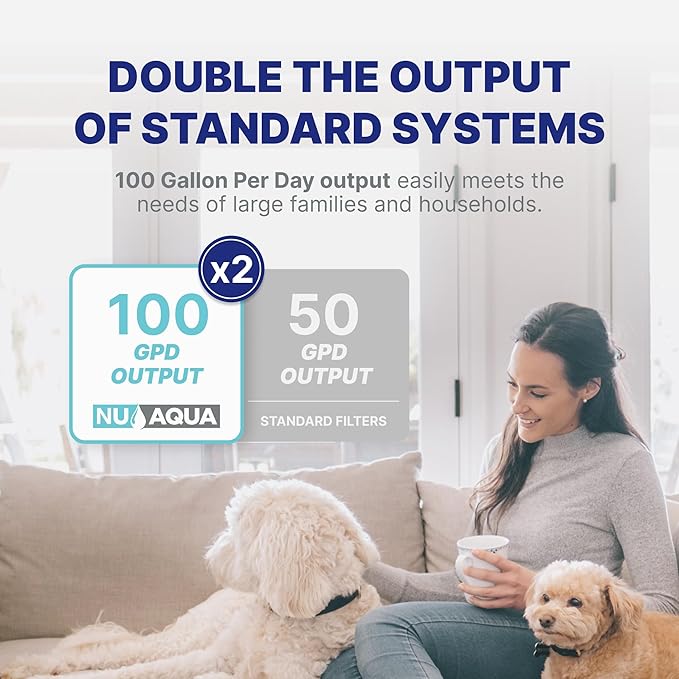 NU Aqua 7-Stage UV and Alkaline Under Sink Reverse Osmosis Water Filter System with Booster Pump + 3-Stage Whole House Water Filtration System - RO Filtration - Faucet & Tank