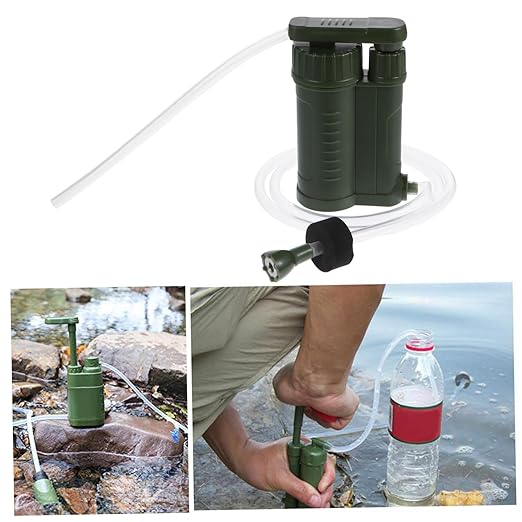 Abaodam 1Pc Portable Water Pump Emergency Water Purifier for Camping Hiking Outdoor Activities Removes Sediment Durable Reliable Water Filtration