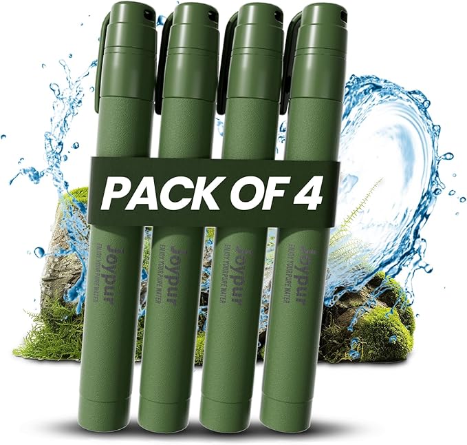 Portable Water Filter Straw Survival, Essential Camping & Hiking Gear, Water Purification Straw for Travel, Biking and Emergency Preparedness