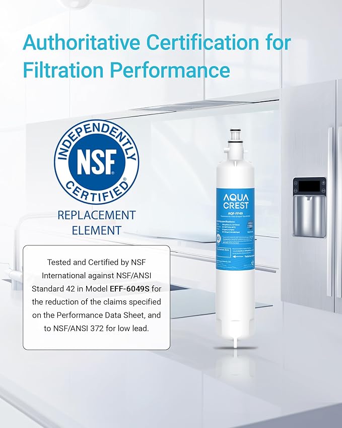 AQUA CREST 847200 Refrigerator Water Filter Replacement for Fisher & Paykel 847200, Fisher & Paykel Refrigerator Model Number E522, E422, E402, 2 Filters