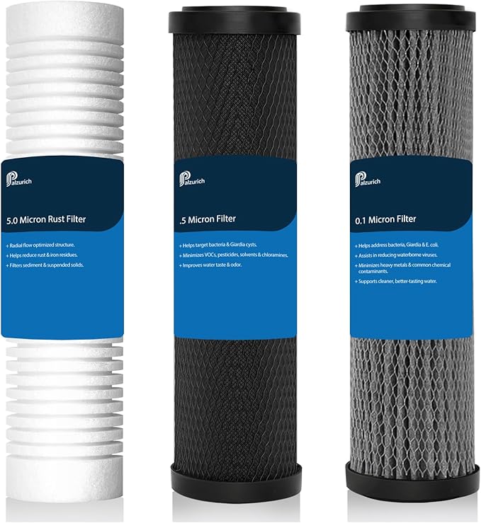 Upgrade Replacement Filter Set for ClearSource Ultra 3-Canister System – 3-Stage Filtration, High Efficiency, Compatible with ClearSource Ultra RV Filtration System