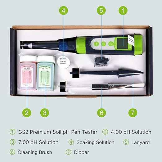 Apera Instruments AI102G GroStar Series GS2 Soil pH Pen Tester Kit for Direct Soil Test and Nutrient Solutions Test with Replaceable Swiss Spear pH Probe, Gen II