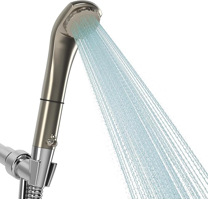 Purebble II Japanese Microbubble Shower Head | Made in Japan | Deep Cleansing, Water-Saving, High-Pressure Spa Experience | Eco-Friendly, Easy Installation (Champagne Gold)
