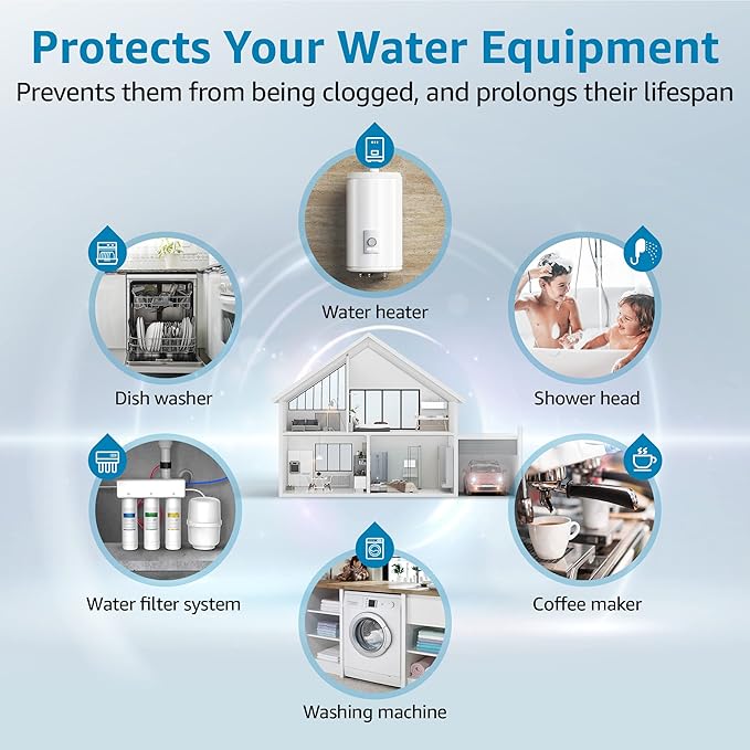 AQUA CREST FXHSC Whole House Water Filter, Replacement for GE® FXHSC, GXWH40L, GXWH35F, American Plumber W50PEHD, W10-PR, Culligan® R50-BBSA, 5 Micron 10" x 4.5", High Flow Sediment Filters, Pack of 2
