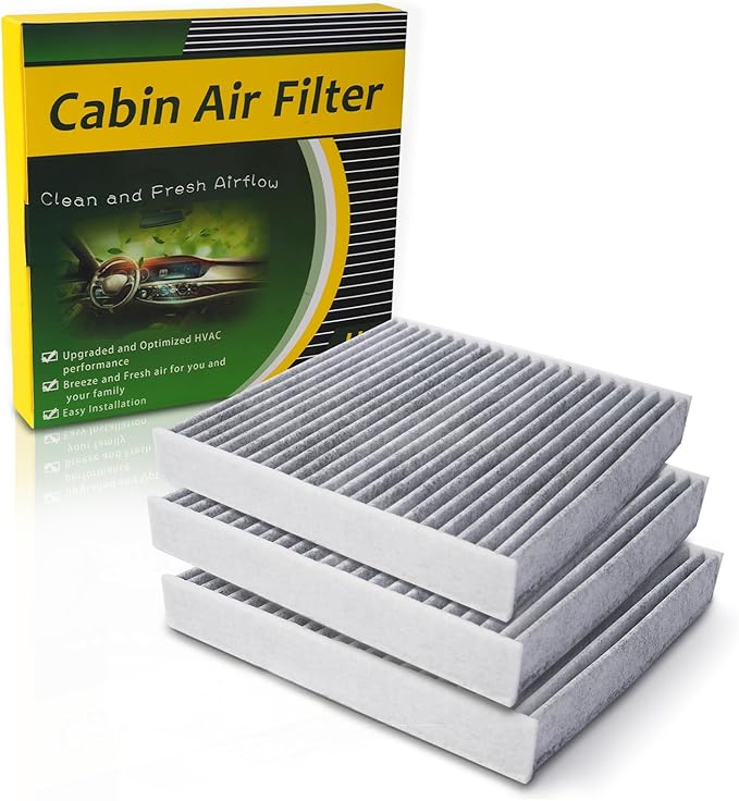 Cabin Air Filter Compatible with 2005-2023 Tacoma, 2013-2016 Dart, 2003-2008 Vibe, Automotive Cabin Filter Replacement for CF10374, CP374, Pack of 3