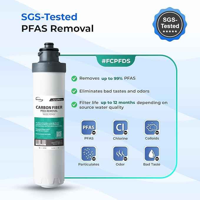 iSpring Bottleless Water Dispenser with 4-Stage Filtration, SGS-Tested 99% of PFAS Removal, Water Cooler Dispenser - Hot, Cold, Room Temp, Self Cleaning, Stainless Steel, Silver, Model: DS4S-PF