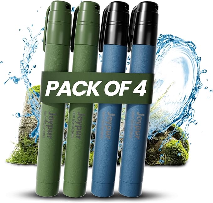 Portable Water Filter Straw Survival, Essential Camping & Hiking Gear, Water Purification Straw for Travel, Biking and Emergency Preparedness