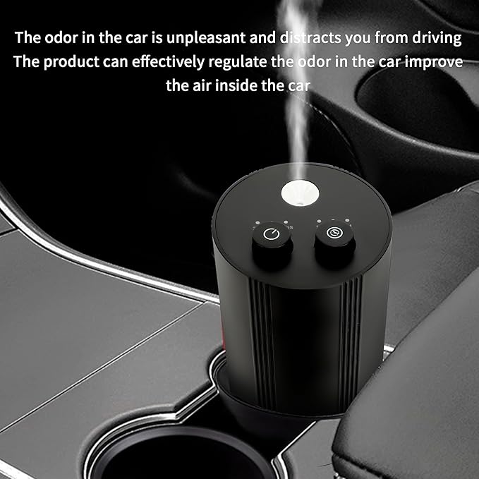 Waterless Essential Oil Diffuser for Home, Cordless Oil Diffuser, Mini Scent Air Diffuser for Car Hotel Room Studio, Oil 5/10/110ml Capacity, Battery Operated 3 Timers & Mist Levels(Button)