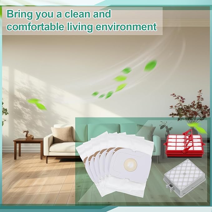 Tondiamo Style P HEPA Vacuum Bag and Filter Bundle Compatible with Aerus Lux Guardian Platinum Canister Vacuum Cleaner 1 Hepa & Carbon Pre and 1 Long Life Hepa after Filter with Handle, 6 Cloth Bags - AquaVibe