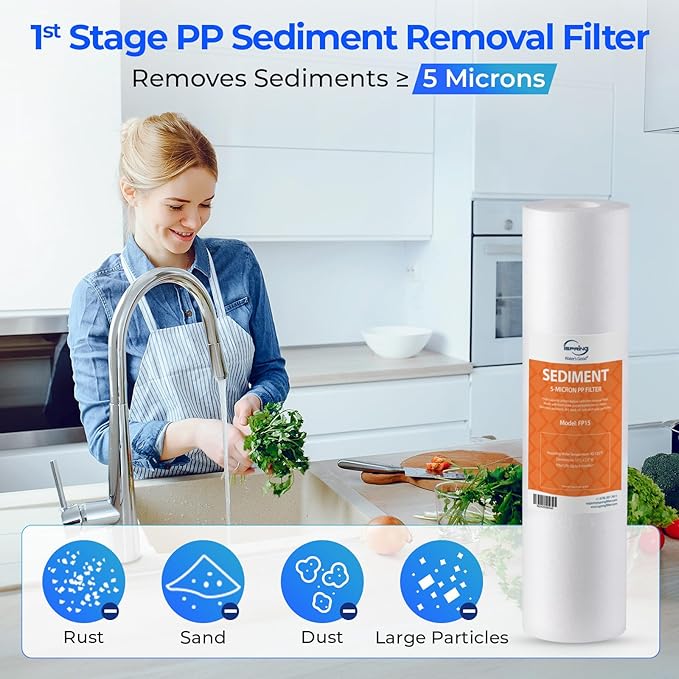 iSpring F28K75 NSF Certified 3-Year Replacement Set for 6-Stage Reverse Osmosis RO Systems with Alkaline Mineral Filter, 28 Pieces, White