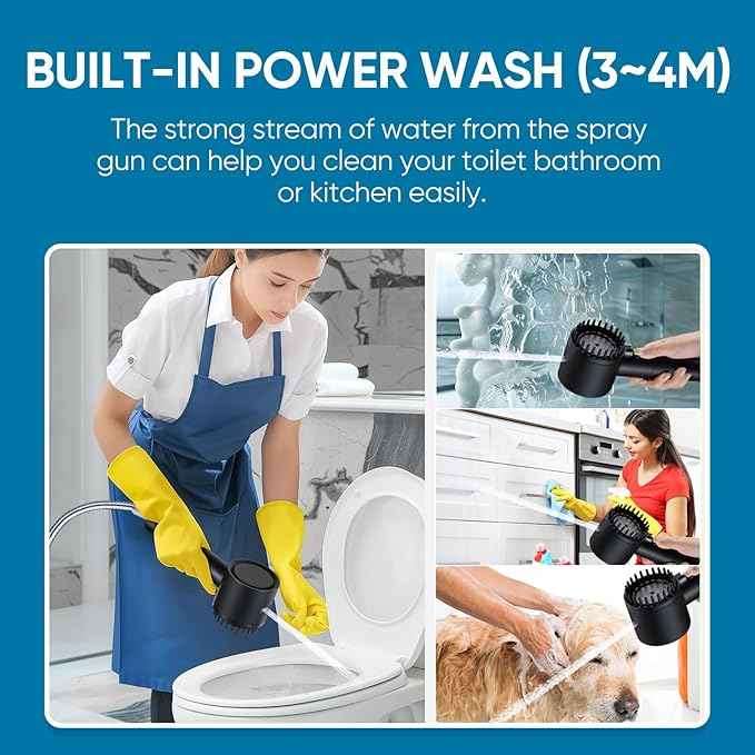 Cobbe Ion Drops Filtered Shower Head with Handheld, High Pressure 4+1 Spray Mode Showerhead with Filters, Built-in Power Wash for Hard Water - Remove Chlorine - Reduces Dry Itchy Skin, Black