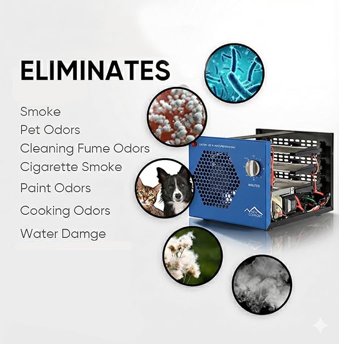 Blue Commercial Air Purifier Ozone Generator with UV
