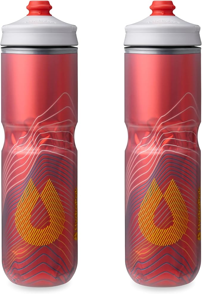 HydraPak Polar Surge Insulated Bike Water Bottle 2-Pack (20oz or 24oz) - High Flow, Fits Most Bike Cages, For Cycling & Sports | Insulated, 2-Pack, High Flow, Fits Most Bike Cages, For Cycling & Sports