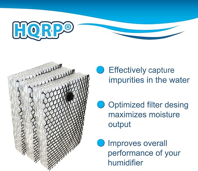 HQRP 108-Pack Wick Filter Compatible with Sunbeam SF235, SCM630, SCM630WC, SCM630BC, SCM631, SCM631C, SCM7808, SCM7809 Humidifiers, Replacement for Holmes HWF100 HWF100CS HM630 HM729 (36 * 3X)
