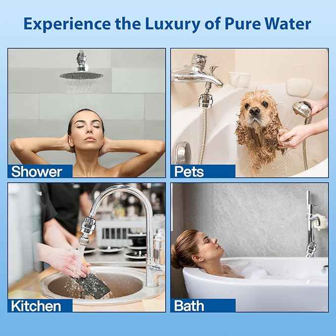 AQUSOFT 25-Stage Advanced Water Filter for Shower Head - Eliminates 99.9% Chlorine, Heavy Metals and Hard Water Impurities | Improves Skin, Reduces Eczema & Dandruff | Universal Fit Shower Head Filter
