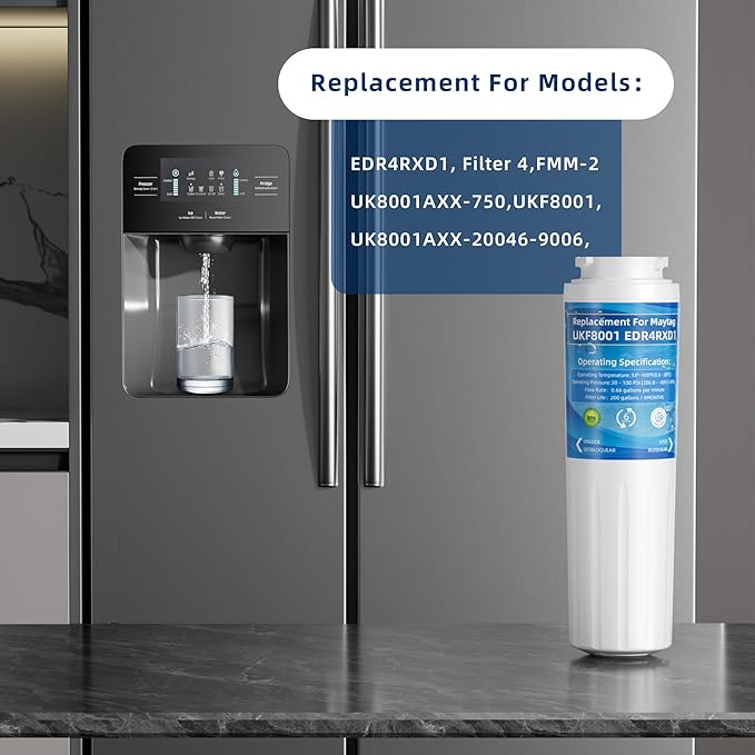 UKF8001 Water Filter Replacement for Whirl-pool EDR4RXD1, Replacement for Every-drop Filter 4, UKF8001AXX-200, UKF8001P, 4396395, 469006, Puriclean II, FMM-2, RWF0900A,Pack of 3 - AquaVibe