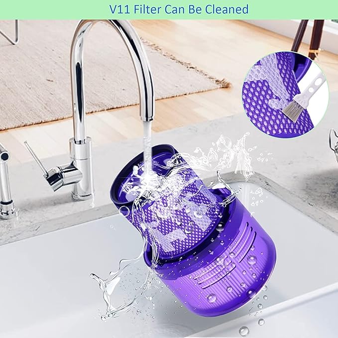 for Dyson V11 Torque Drive Cordless Vacuum Cleaner Replacement Filters Parts, Compatible with Dyson V11 SV14 Animal and V15 Detect Cordless Vacuum Models Filter, Part No.970013-02, 3 Pack - AquaVibe
