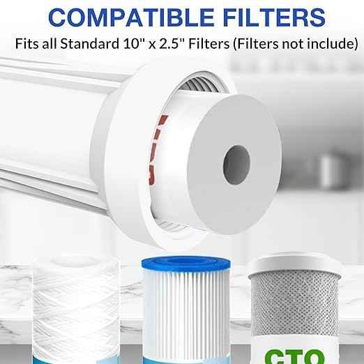 SimPure Whole House Water Filter Housing, Inline Water Filter for Home, Universal 10 inch Sediment Filter with 3/4 NPT Inlet and Outlet, Heavy Duty Steel Bracket, 4 Screws, Wrench (Pack of 2)