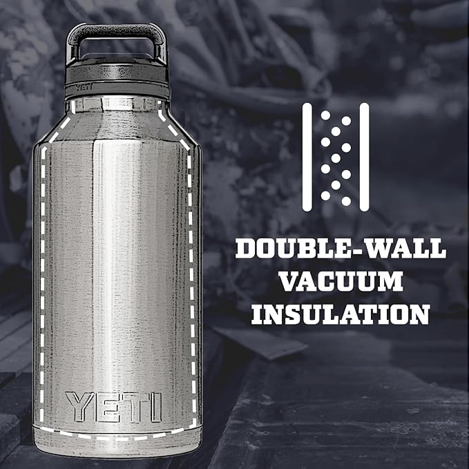 YETI Rambler 64 oz Bottle, Vacuum Insulated, Leakproof, Stainless Steel with Chug Cap, White