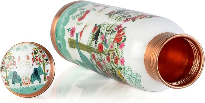 Hammered Copper Water Bottle – Pure Copper Water Vessel - Ayurvedic Water Bottle – Drink More Water – Large - Leak Proof
