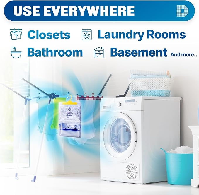 Dry & Dry 45 Packs [Net 7 Oz/Pack] Moisture Absorbers for Home, Basement and Bedroom - Small Dehumidifiers