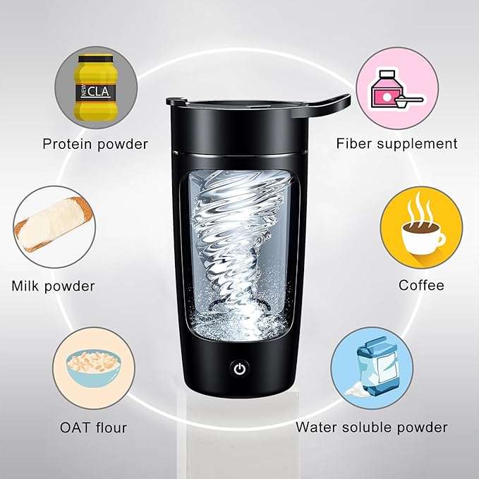 JOTER & LIBEAR Electric Shaker Bottle, Made with Tritan - BPA Free - Portable Mixer Cup/USB Rechargeable Shaker Cups for Protein Shakes and Meal Replacement Shakes, 22 oz