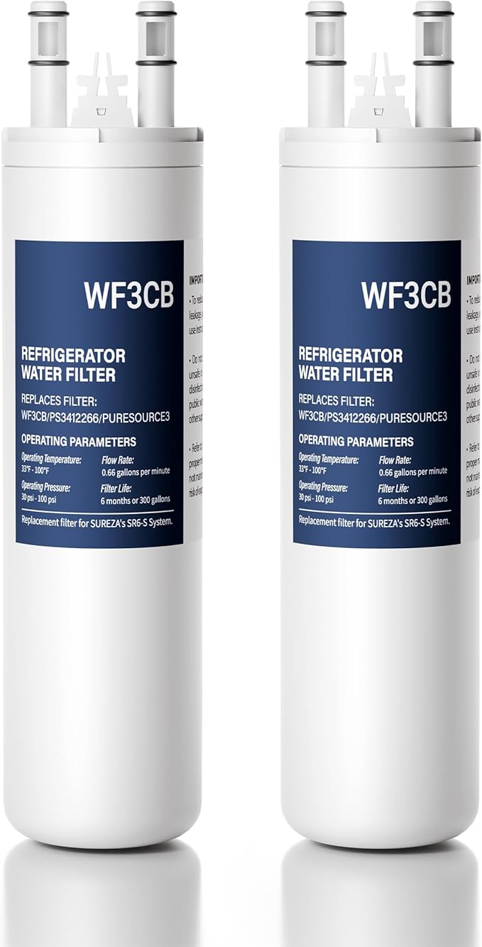 Compatible with Frigidaire WF3CB, PureSource 3, 706465, 242086201, 242086203, 242294501, 242069601, AP4567491, PS3412266, WF425, 2 PACK