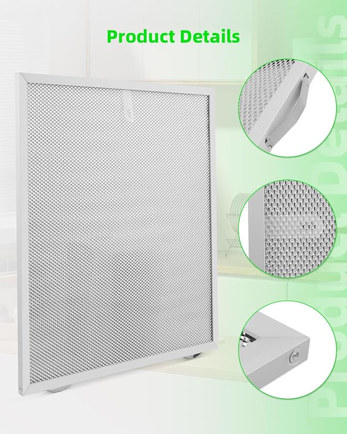Replacement Aluminum Filters Fit for Broan 97017415 S97017415，Range Hood Grease Filters 13.9" x 13.7" 2 Pack