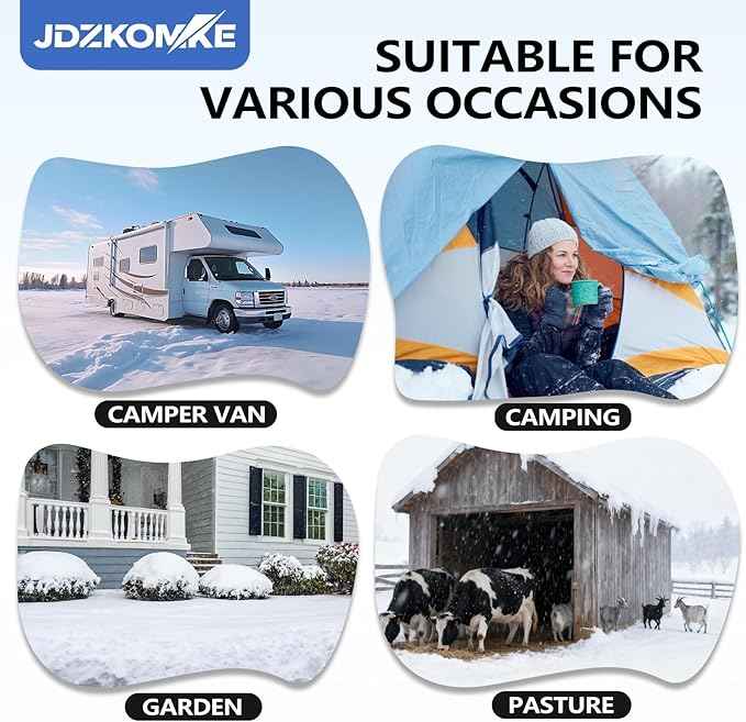 15FT 25T Heated RV Water Hose - Freeze Protection Down to -45°F, Heavy-Duty PVC & Brass Fittings, 1/2" ID Lead-Free Hose for Camping/Poultry Farms