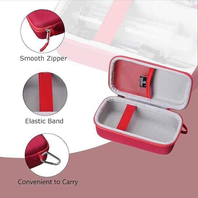 Water Filter for Sawyer Products Mini Water Filtration System, Protective Carrying for Drinking Straw, Squeeze Pouch and Other Accessories (Red)