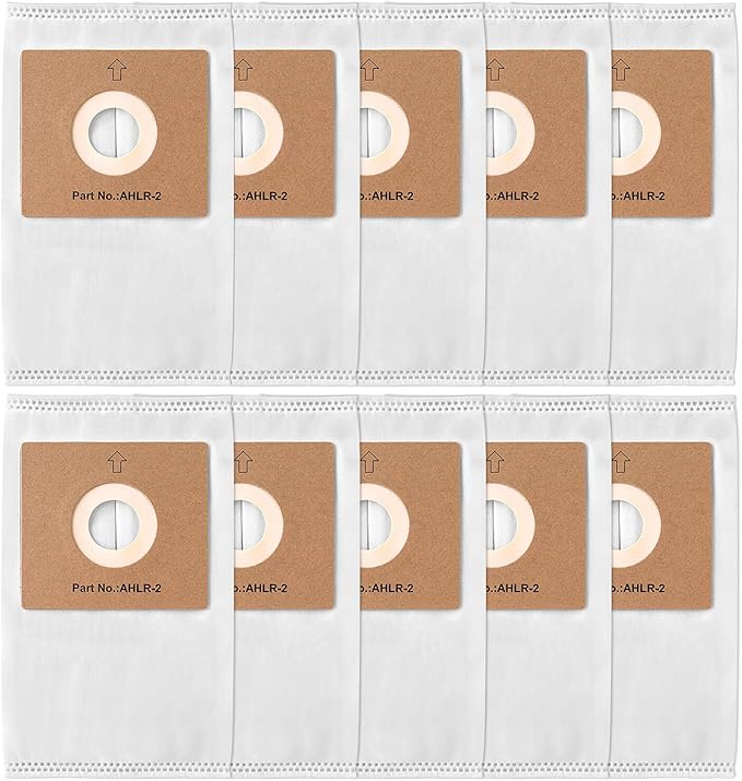 10 Pack Replacement AHLR-2 HEPA Filter Bags for Atrix AHSC-1 Lil' Red Vacuum Cleaner 2-Quart White - AquaVibe