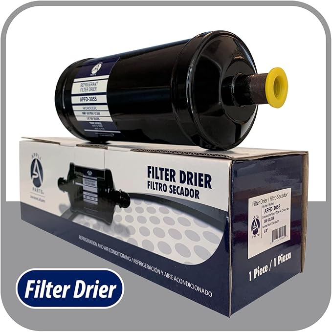 Appli Parts APFD-305S 5/8 in Liquid Line Refrigerant AC Filter Drier hvac Refrigeration 305S ODF Sweat Solder connection universal unidirectional 10 in long 3-1/4 in wide