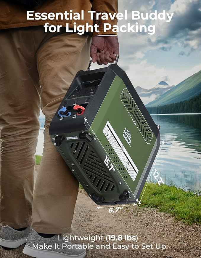 KEMIMOTO Portable Hot Water Heater with Constant Temperature, Propane Water Heater with Pump, Max 100 Mins 3s Instant Hot 20,000 BTU, 4000mAh Rechargeable Battery, Suits for Outdoor Camping Cleaning
