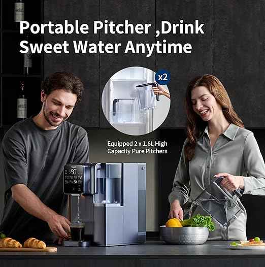 TOKIT T1 Pro Reverse Osmosis Water Filter Countertop, NSF/ANSI 58, RO Whole House Water Filter System with Alkaline Remineralization Filter and Instant Heating Tech, No Installation